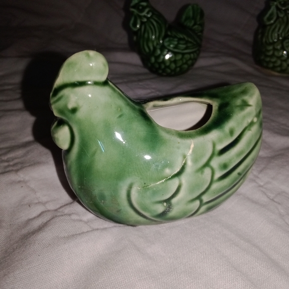 Vintage Japan Rooster Hen Salt Pepper Shakers Toothpick Holder - Picture 12 of 16